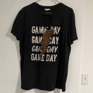 Maurices Black Game Day Tee with Leopard Print